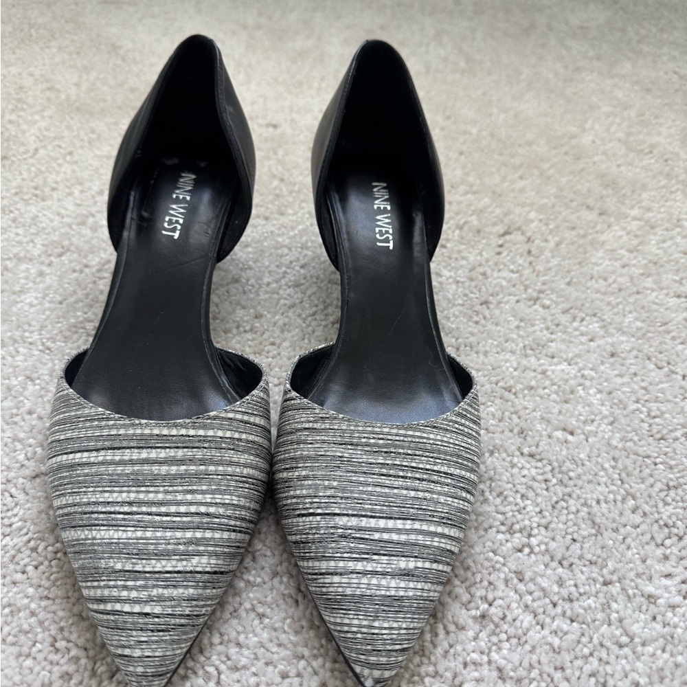 Nine West Black and Silver Women's Heels